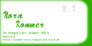 nora kommer business card